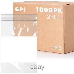 Case of 1000 9 X 12 Clear Plastic RECLOSABLE Zip Bags Bulk 2 Mil Thick