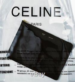 Celine Clear Plastic Shopping Bag With Clutch Pouch black japan ginza 2018