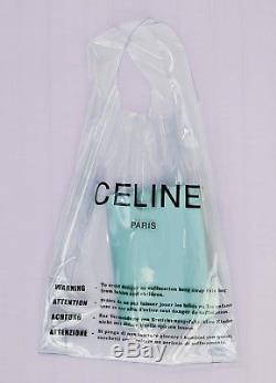 Celine Spring Summer 2018 Clear Plastic Shopping Bag With Blue Zip Pouch Wallet