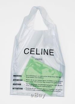 Celine Spring Summer 2018 Clear Plastic Shopping Bag With Green Zip Pouch Wallet