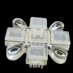 Chanel Auth pin brooch rhinestone clear plastic 04A 30BE102
