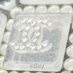 Chanel Auth pin brooch rhinestone clear plastic 04A 30BE102