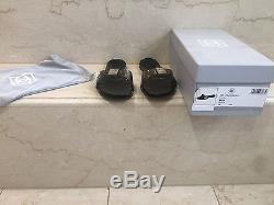 Chanel Clear Black Grey Plastic Sandals Silver Size 38 with Shoe Box and CC Bag