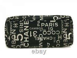 Chanel Tote Bag By Sea Line Black White Clear Plastic Chain Cotton 16314