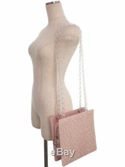 Chanel tweed clear plastic chain shoulder bag ladies #AH075