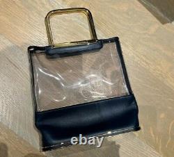 Charlotte olympia clear plastic PVC leather handbag top handle bag shopper tote
