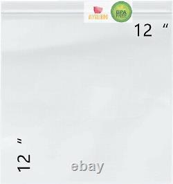 Clear 2-Mil 12x12 inch Reclosable Zip Plastic Lock Poly Bags Jewelry Zipper Bags