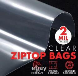 Clear 2mil Reclosable Zipper Poly Bags Self Seal Plastic Poly Bags MANY Sizes