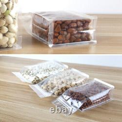 Clear Bag Stand Up Flat Bottom Zip Lock Pouch Reusable for Food Bag Heat Seal