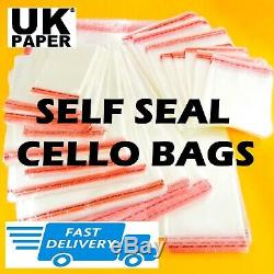 Clear Cello Bag Cellophane Plastic Self Seal Large Small Sweet Card Craft Cookie