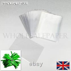 Clear Cellophane Bags Small Large Food Cello Plastic Gift Sweets With Twist Ties