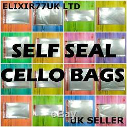 Clear Cellophane Cello Bags Self Seal Display Cards Plastic Large Small A4 A5 C6
