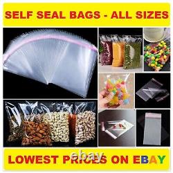 Clear Cellophane Self Adhesive Seal Bags Cello Poly Plastic for Craft Sweet Card