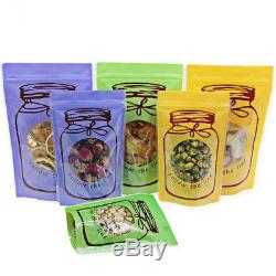 Clear Food Bottle Pattern Package Plastic Stand Up Pouch Reclosable Zip Lock Bag