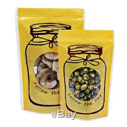 Clear Food Bottle Pattern Package Plastic Stand Up Pouch Reclosable Zip Lock Bag