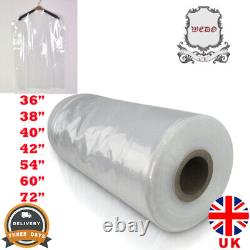 Clear Garment Covers Clothes Suit Dress Plastic Bags Poly roll 36 38 40 42