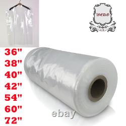 Clear Garment Covers Clothes Suit Dress Plastic Bags Poly roll 36 38 40 42