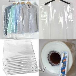 Clear Garment Covers Clothes Suit Dress Plastic Bags Poly roll 36 38 40 42