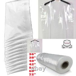 Clear Garment Covers Clothes Suit Dress Plastic Bags Poly roll 36 38 40 42