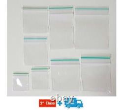 Clear Grip Lock Plastic Resealable Self Seal Polythene Bags All Sizes