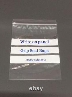 Clear Grip Seal Bags Write on Panel Poly Polythene Resealable Pouches All Sizes