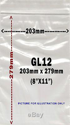 Clear Gripseal Self Seal Ziplock Plastic Bags 203mm x 279mm / 8 x 11UK FAST