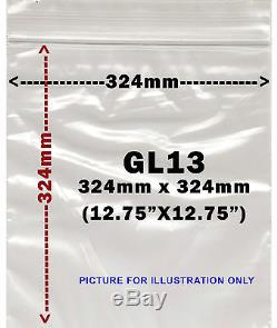 Clear Gripseal Self Seal Ziplock Plastic Bags 324mm x 324mm /12.75 x 12. UK FAST