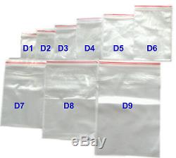 Clear Heavy Duty Grip Seal Zip Lock Resealable Polythene Plastic Bag Eco 80M