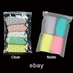 Clear Matte Plastic Packaging Zipper Bags Reclosable Pouch Clothes Garment Sock