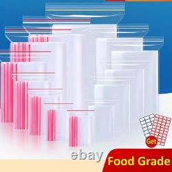 Clear PE Bags Plastic Grip Self Seal Resealable Food Grade Storage Bags All Size