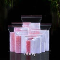 Clear PE Bags Plastic Grip Self Seal Resealable Food Grade Storage Bags All Size