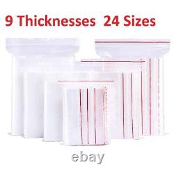 Clear PE Bags Plastic Grip Self Seal Resealable Food Grade Storage Bags All Size