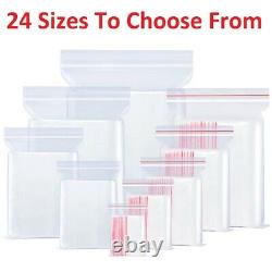 Clear PE Zip-lock Food Grade Bags Plastic Grip Self Seal Resealable Storage Bags