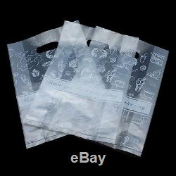 Clear Plastic Bags Bread Cake Packaging Shopping Pouch with Handle Bakery Supply