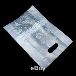 Clear Plastic Bags Bread Cake Packaging Shopping Pouch with Handle Bakery Supply