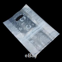 Clear Plastic Bags Bread Cake Packaging Shopping Pouch with Handle Bakery Supply