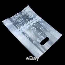 Clear Plastic Bags Bread Cake Packaging Shopping Pouch with Handle Bakery Supply