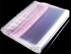 Clear Plastic Bags Resealable Lip Tape 1.5Mil Large 9x12 12x15 10x13 14x20 Cello
