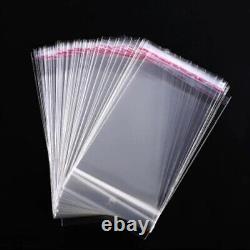 Clear Plastic Cello Bags for Clothing 12x16, Self-Adhesive & Easy Seal