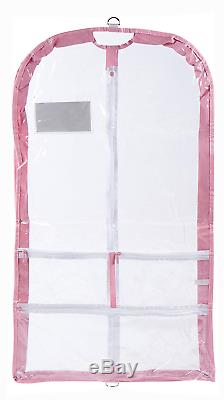 Clear Plastic Garment Bag with Pockets for Dance Competitions Danshuz Pink