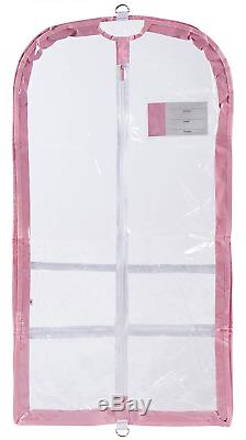 Clear Plastic Garment Bag with Pockets for Dance Competitions Danshuz Pink