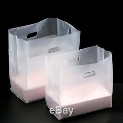 Clear Plastic Matte Unpack Packaging Bag with Handle for Gift Food Storage Pouch