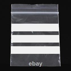 Clear Plastic Poly Grip Self Seal Resealable Zip Lock Mini Write On Panel Bags