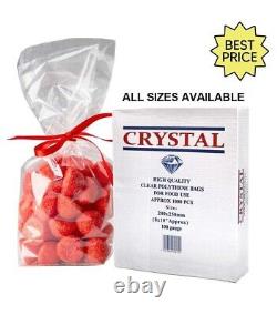 Clear Plastic Polythene Bags Poly Strong for Fruits Vegetable Storage 150 Gauge
