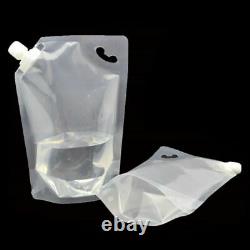 Clear Plastic Spouted Liquid Drink Bag Pouch 100, 200,250,300,400,500ML Reusable