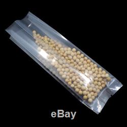 Clear Plastic Vacuum Food Coffee Storage Side Gusset Bag Heat Seal Package Pouch