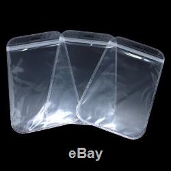 Clear Plastic Zip Lock Bag with Hang Hole Reclosable Zipper Grip Seal Pack Pouch