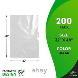 Clear Poly Bags for Clothing 32x48 200 Non-Sticky Plastic Bags 2 Mil