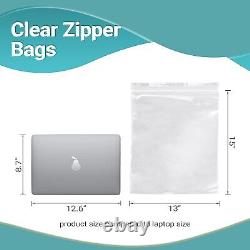 Clear Poly Zipper Bags 13x15 Heavy Duty Resealable Plastic Bags 2mil 1000pk