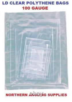 Clear Polythene Poly Plastic Bags All Sizes For Crafts Food 10 100 200 500 1000